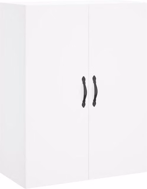 Berkfield Home Wall Mounted White Cabinet with Hinged Doors, W/D/H: 69.5 x 34 x 90 cm