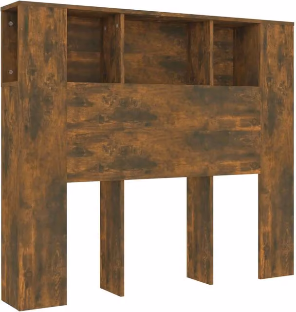 Berkfield Home Smoked Oak Headboard Cabinet in Brown, W/D/H: 120 x 18.5 x 104.5 cm – 1