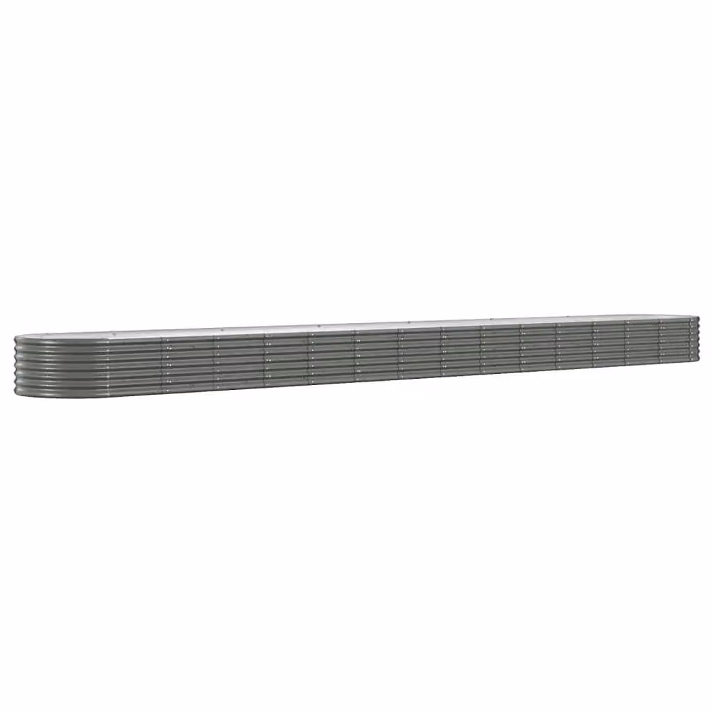 Berkfield Home Garden Grey Powder-coated Steel Raised Bed W: 620 cm, D: 80 cm, H: 36 cm – 2