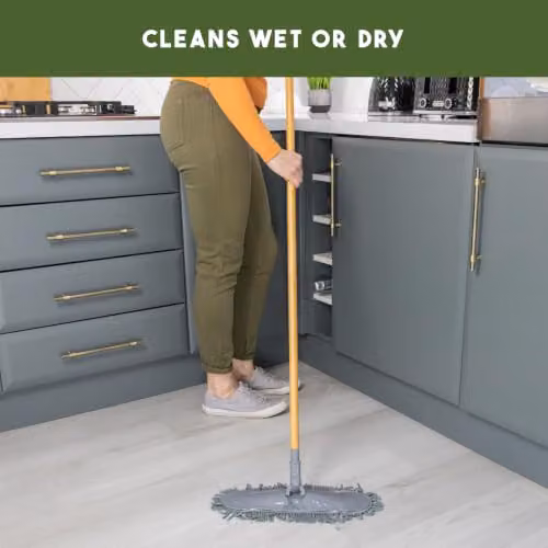 JVL Natural Bamboo and Chenille Flat Floor Mop – 2