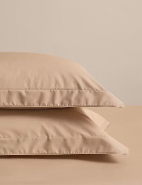 M&S 2 Pack Egyptian Cotton Oxford Pillowcases in Beige