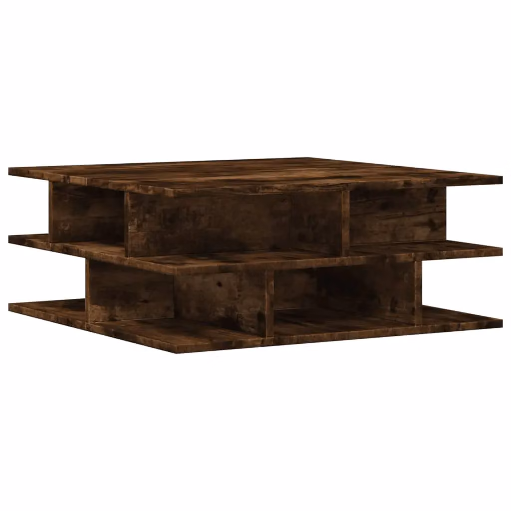 Berkfield Home Smoked Oak Coffee Table in Brown, W/D/H: 70 x 70 x 29 cm – 2