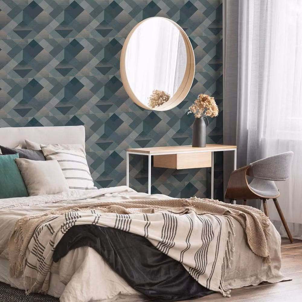 Superfresco Easy Kaleidoscope Geometric Emerald Green Wallpaper, Width: 52 cm – 2