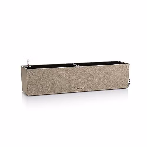 Lechuza BALCONERA Stone 80 Self Watering Planter in Sand Beige, H19 x L79 x W19 cm