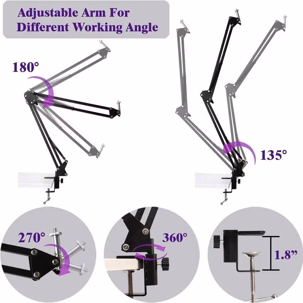 FLAVORA Overhead Scissor Arm Phone Stand in Black – 2