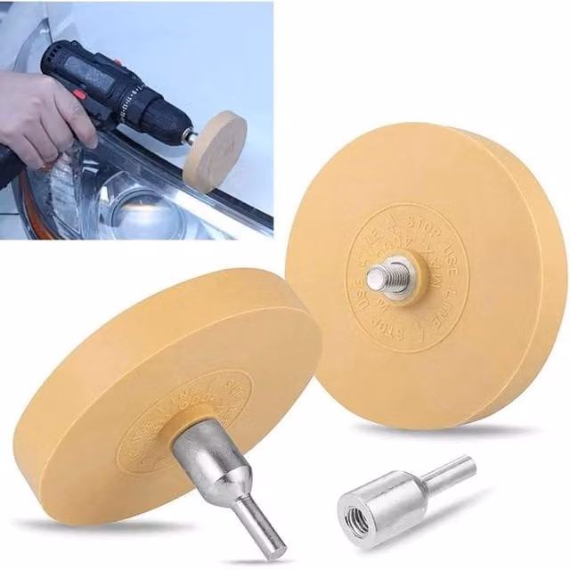 SPETLEK 5 Piece 88mm Car Decal Remover Rubber Eraser Wheel Drill Tool in Beige – 1