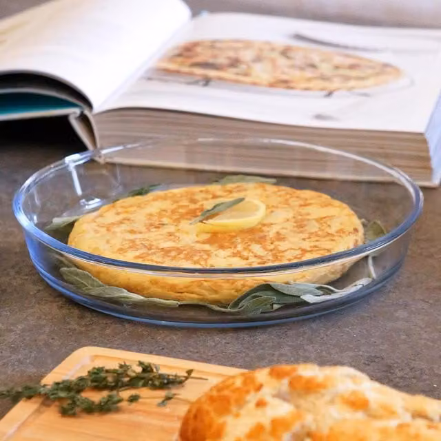 Argon Tableware Round Glass Pie Dish, Transparent