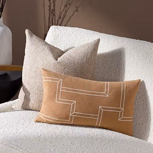 HOEM Marzena Brown Cotton Geometric Rectangular Cushion W/D/H: 50 x 30 x 30 cm – 3