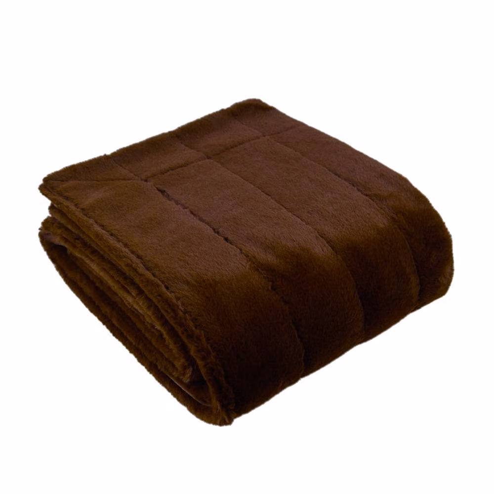 Paoletti Empress Brown Faux Fur Throw, W: 130 cm, L: 180 cm – 2