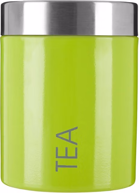 Orsina Maison by Premier Airtight Enamel and Stainless Steel Tea Canister in Green and Grey