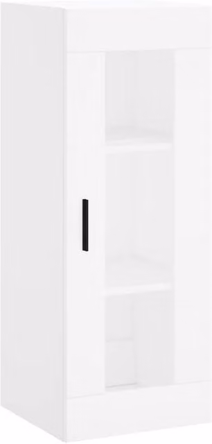Berkfield Home Wall Mounted Cabinet with Glass Doors, White, W/D/H: 34.5 x 34.5 x 90 cm – 1