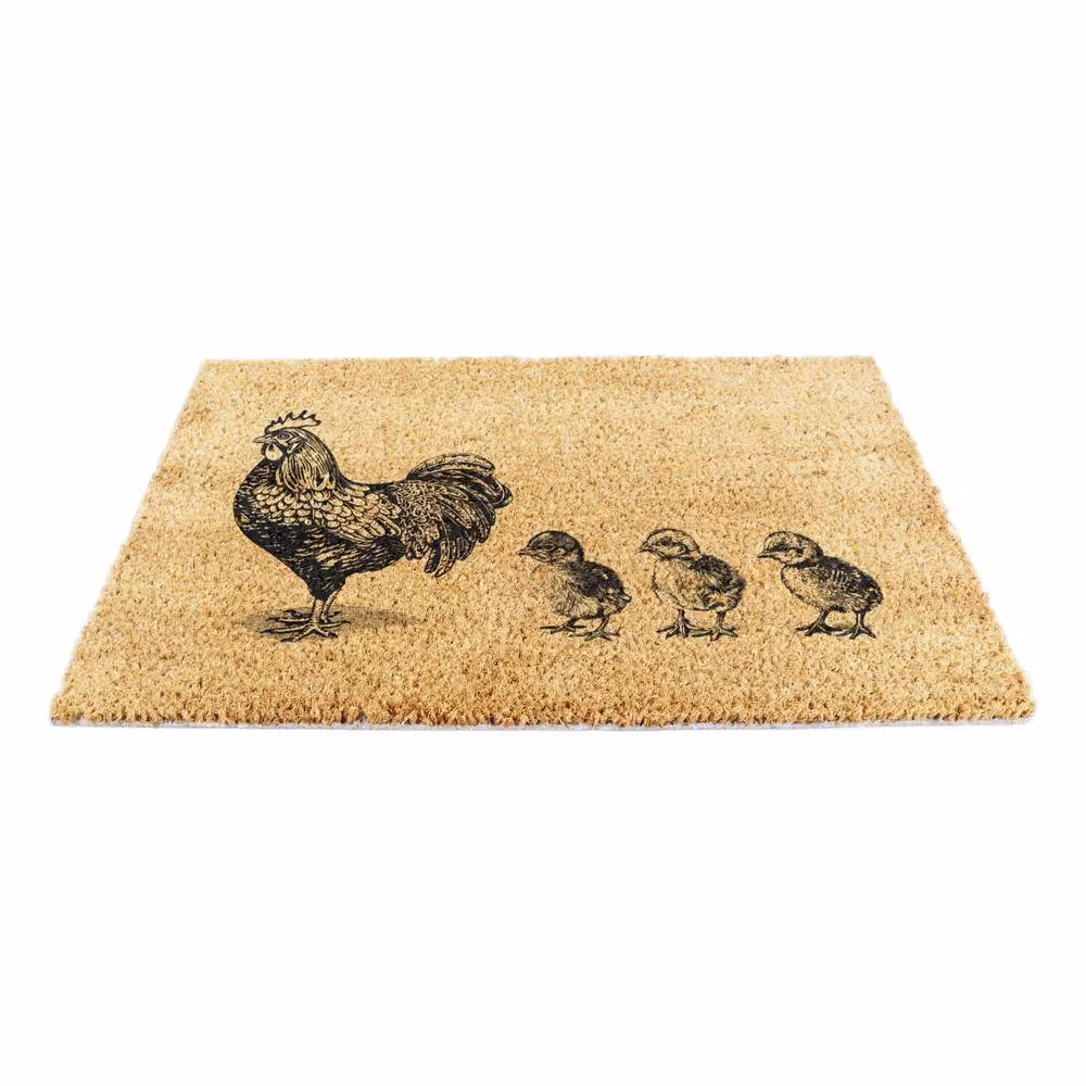 Artsy Mats Chickens & Chicks Doormat, Brown, W: 90 cm, D: 60 cm – 3