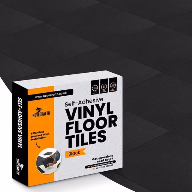 Novecrafto Black and White Checkerboard Self Adhesive Vinyl Floor Tiles, 30 Pack, W/D/H: 30.5 x 30.5 x 0.15 cm