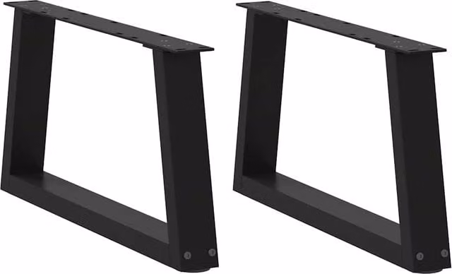 Berkfield Home V-Shape Dining Table Legs, 2 Pieces, Black Steel, H 50 cm x W 30-31.3 cm – 1
