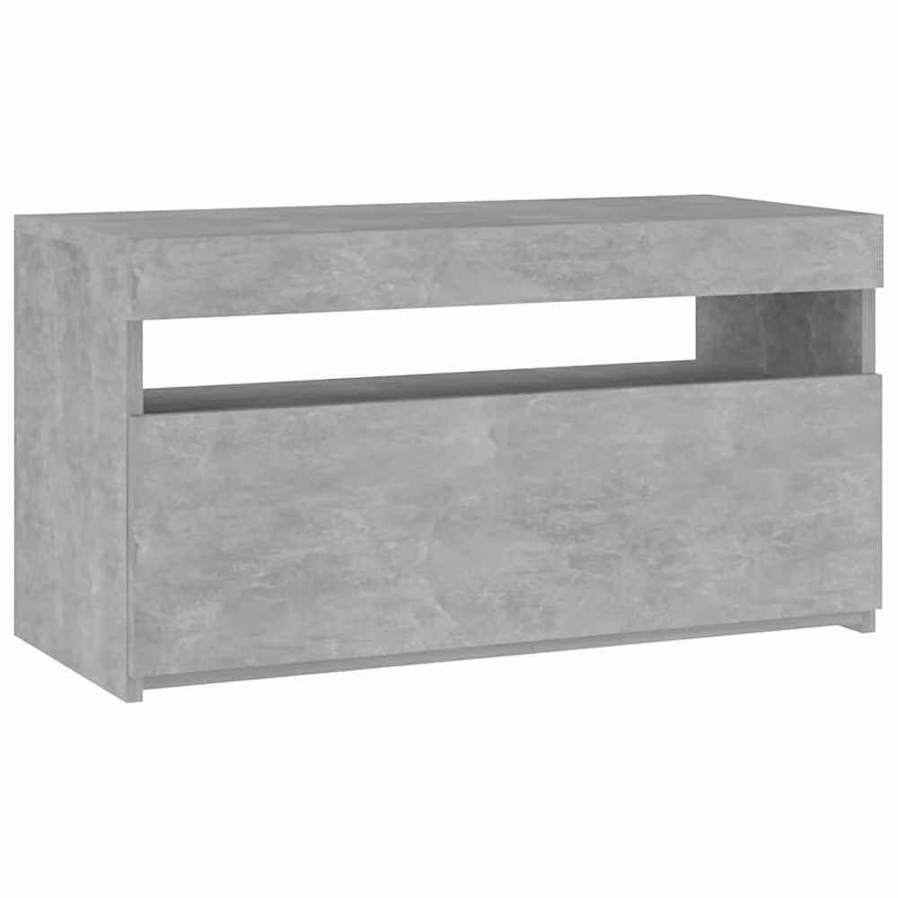 Berkfield Home Modern TV Cabinet with LED Lights in Concrete Grey, W/D/H: 75 x 35 x 40 cm – 2