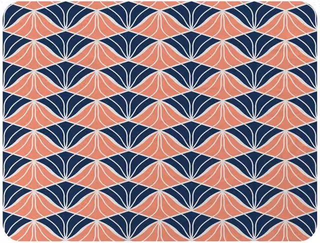 Benjamin Tate Design Navy and Pink Geometric Shells Fleece Blanket, W/D/H: 120 x 150 cm – 2