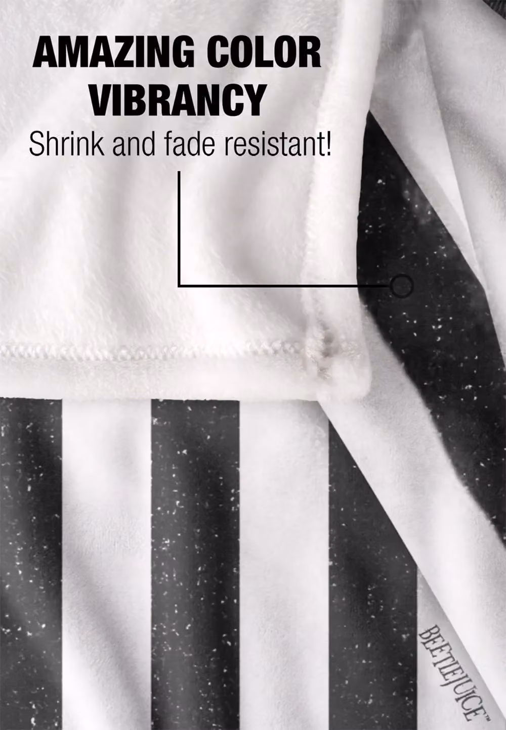 Beetlejuice Striped Suit Silky Touch Super Soft Fleece Throw Blanket in White, W/D/H: 152 x 127 cm – 5