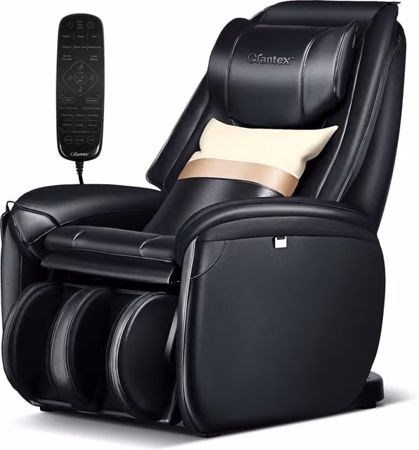 Costway Electric Shiatsu Massage Recliner Chair in Black Synthetic Leather