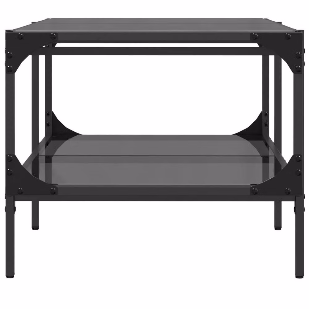 Berkfield Home Modern Rectangular Coffee Table with Black Glossy Glass Top and Steel Frame, W: 98.5 cm, D: 50 cm, H: 45 cm – 3