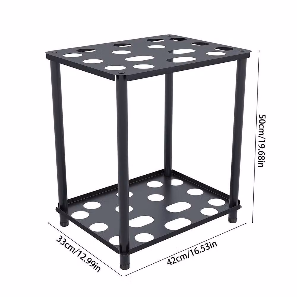 KORVIXA Freestanding Metal Outdoor Garden Tool Storage Rack in Matt Black – 2