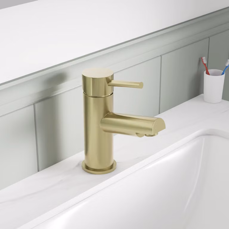 Royal Bathrooms Single Lever Brushed Brass Countertop Basin Mixer Tap