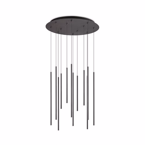 Netlighting Filo Decorative 12 Drop Cluster Pendant Ceiling Light in Black with 3000K Warm White Light