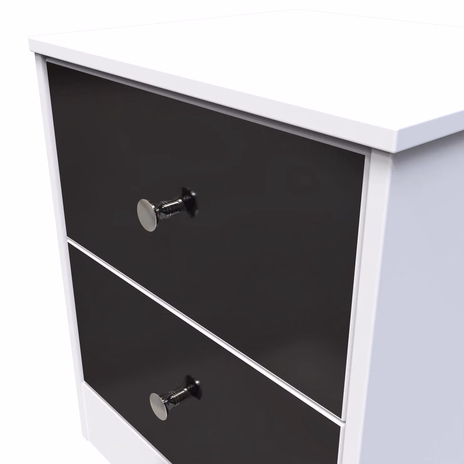 Ready Assembled 2 U Taunton 2 Drawer Bedside Cabinet in Black – 2