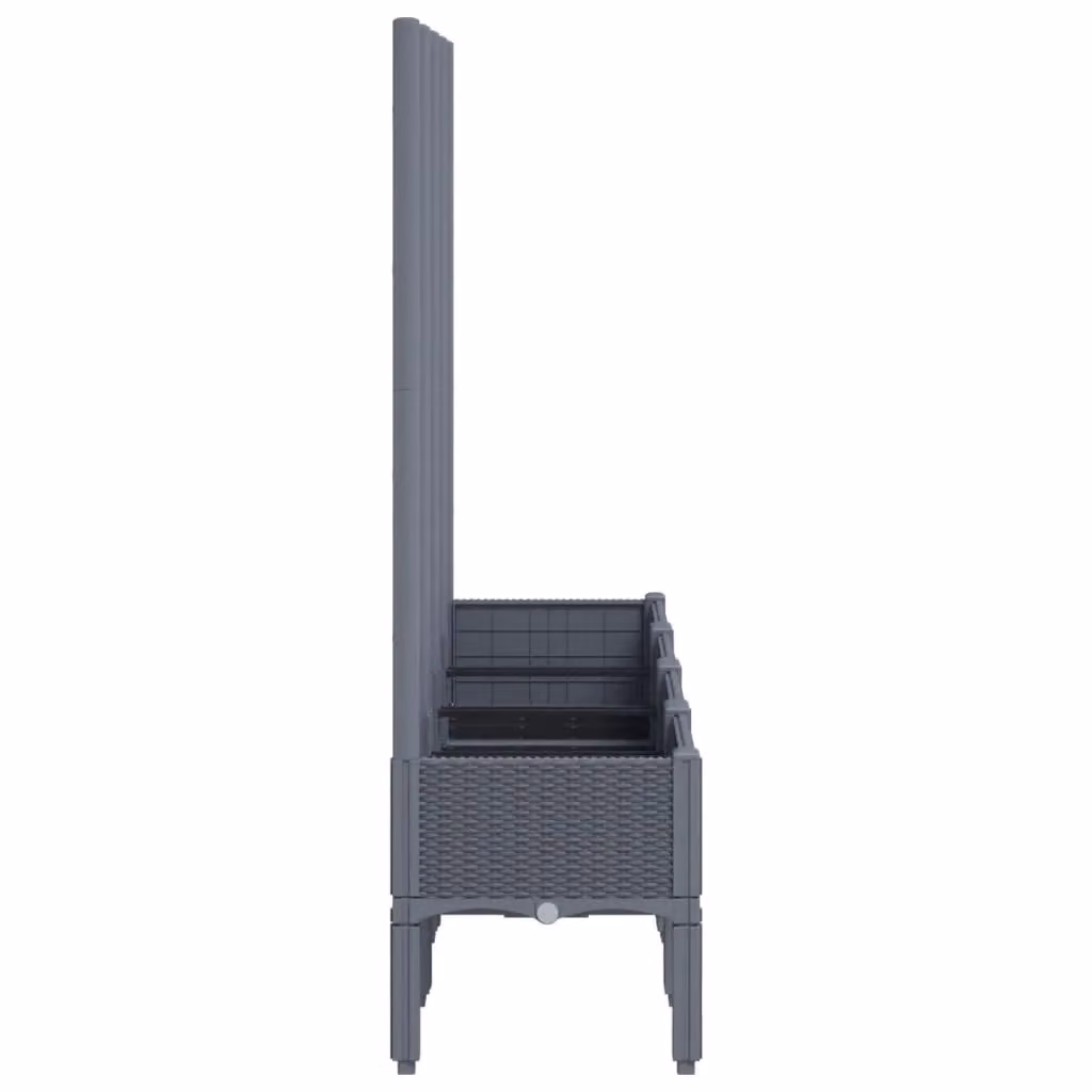 Berkfield Home Garden Planter with Trellis in Blue Grey, W/D/H: 160 x 40 x 142 cm – 3