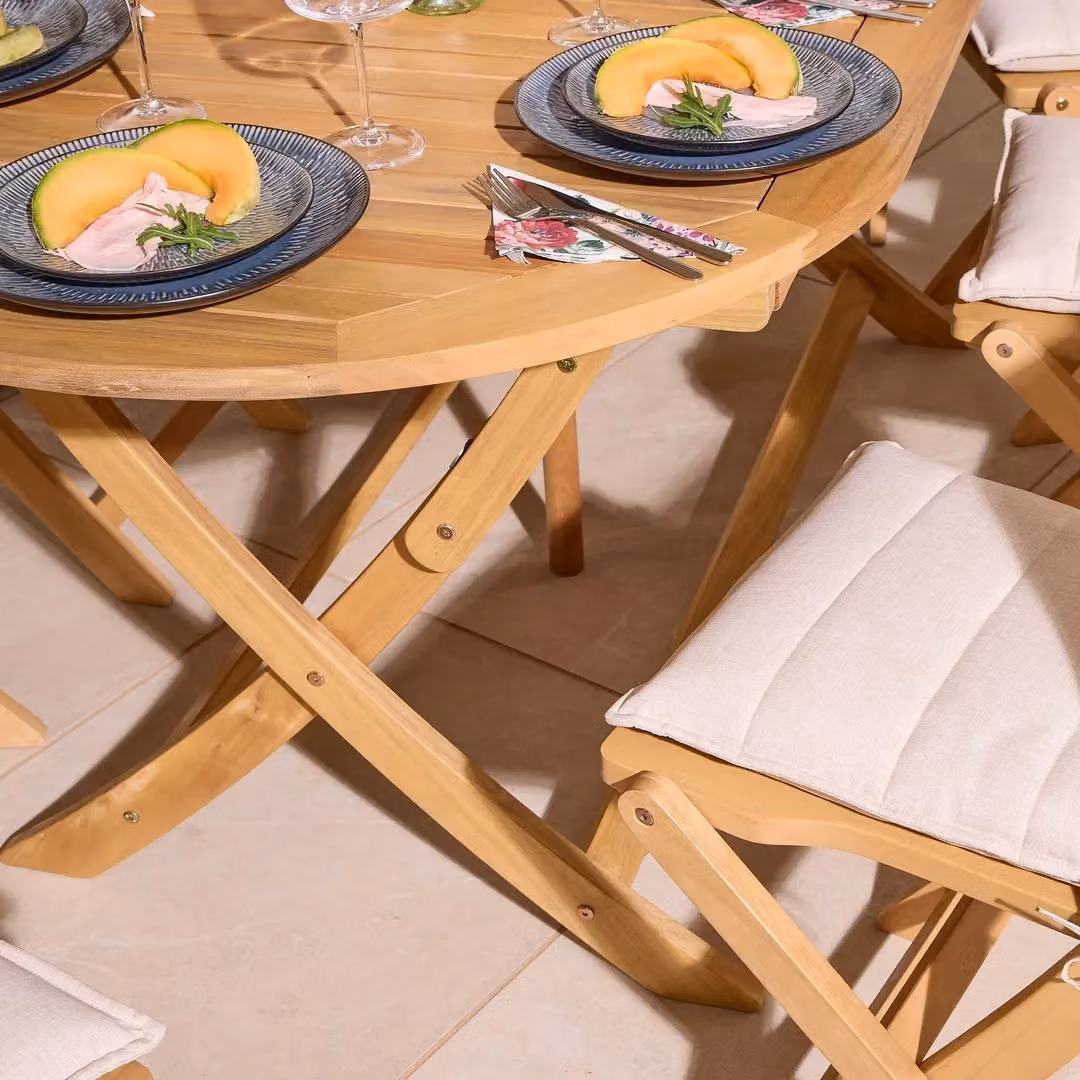 Rowlinsons Ashdown Eight Seater Oval Wooden Dining Set in Brown – 2