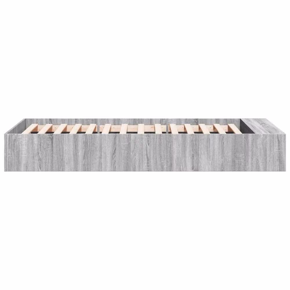Berkfield Home Modern Bed Frame in Grey with Side Compartments, W/D/H: 80 x 190 cm – 3
