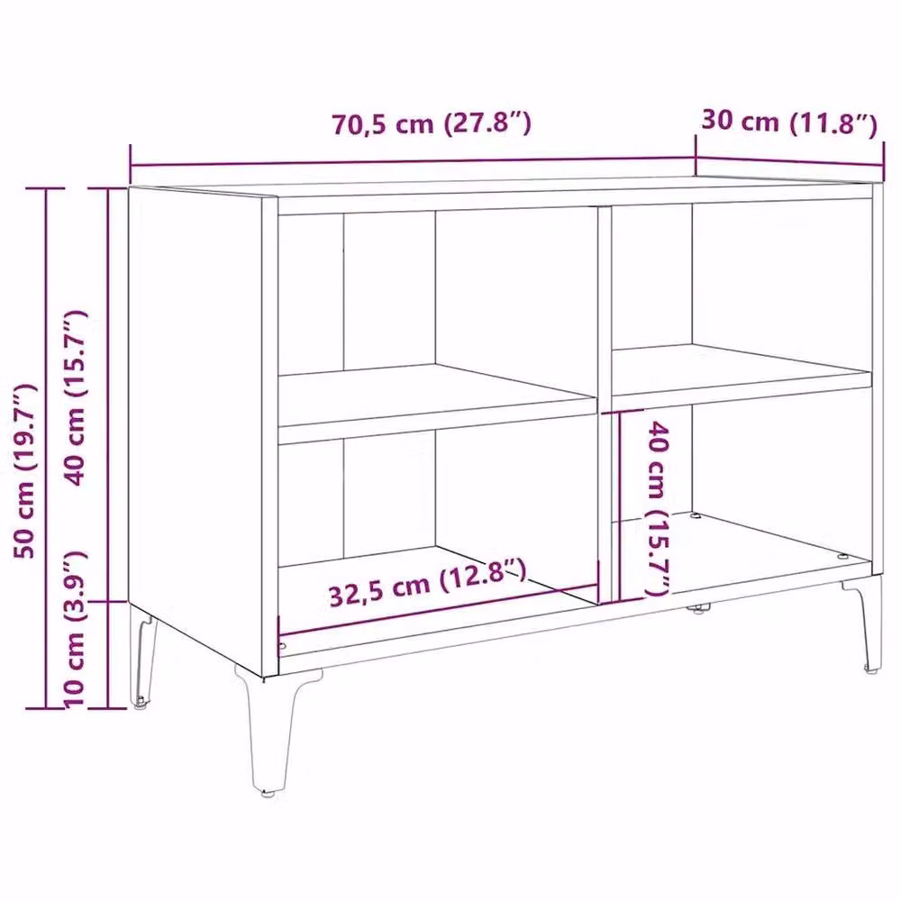 Kelvenix Modern Black TV Cabinet Set W/D/H: 69.5 x 30 x 50 cm – 2