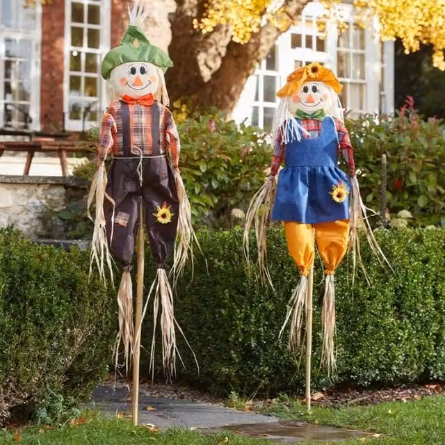 Marco Paul Autumn Scarecrow Garden Decor Stakes, Multicolour, Height: 160 cm