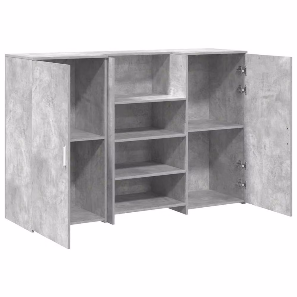 Berkfield Home Reception Desk in Concrete Grey, W/D/H: 155 x 50 x 103.5 cm – 2