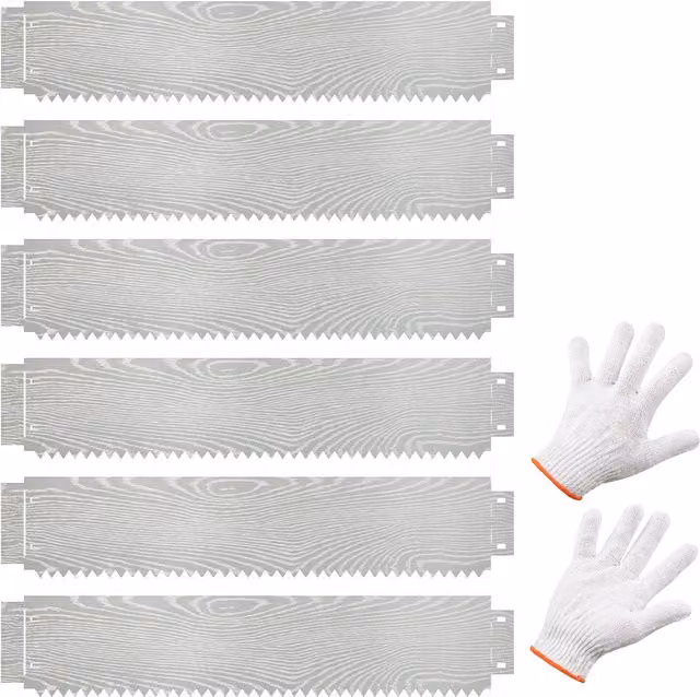 Gymax 6-Pack 600 cm Galvanised Metal Landscape Edging and No-Dig Tree Fence Set in Silver