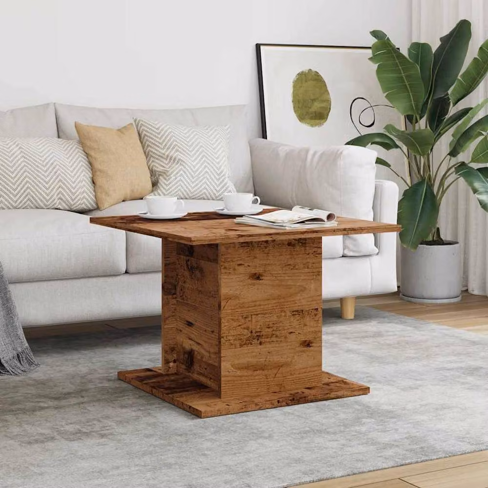 Berkfield Home Square Coffee Table in Brown Rustic Old Wood, W/D/H: 55.5 x 55.5 x 40 cm – 3