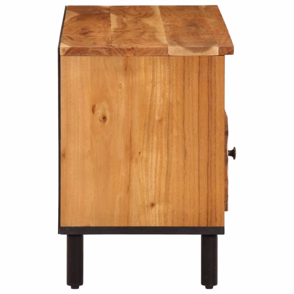 Berkfield Home Industrial TV Cabinet in Brown Solid Acacia Wood, W/D/H: 100 x 33 x 46 cm – 4