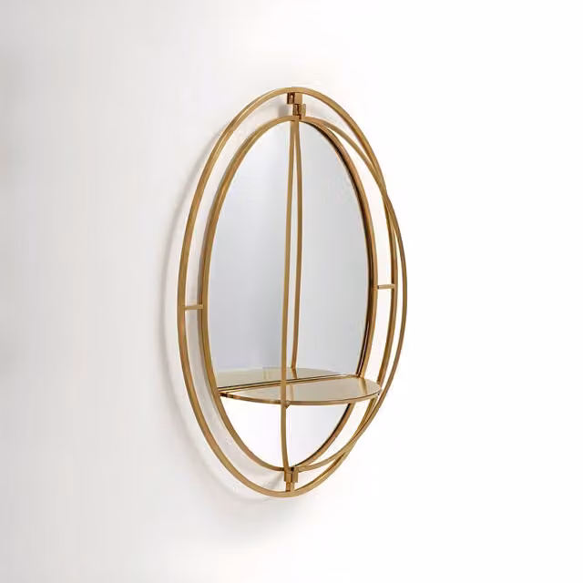 Interiors by Premier Marseille Gold Oval Border Metal Wall Mirror