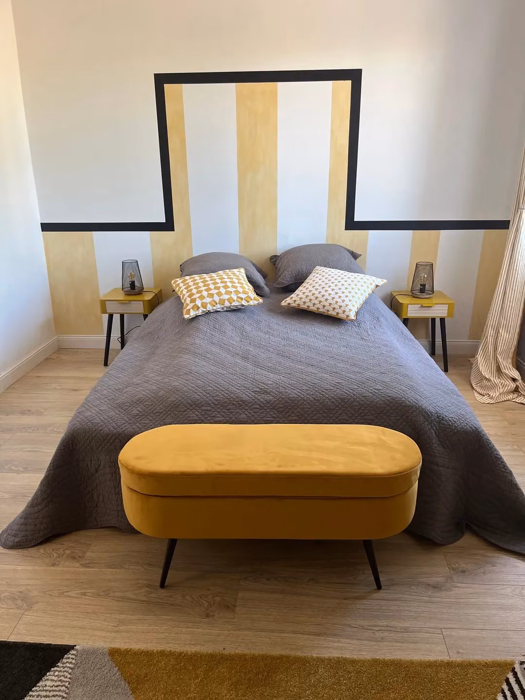 Nordlys Scandinavian Design Storage Bench with Metal Legs in Yellow – 5