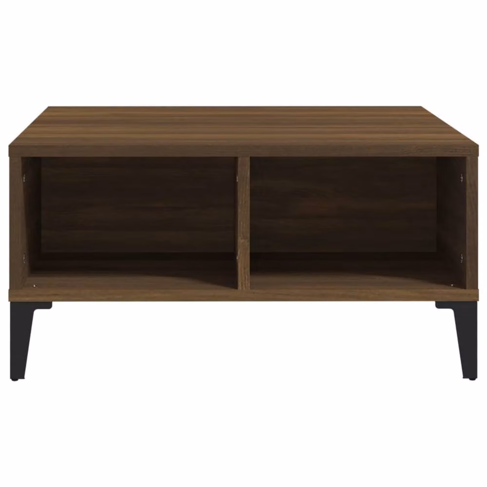Berkfield Home Modern Square Coffee Table in Brown Oak, W/D/H: 60 x 60 x 30 cm – 3