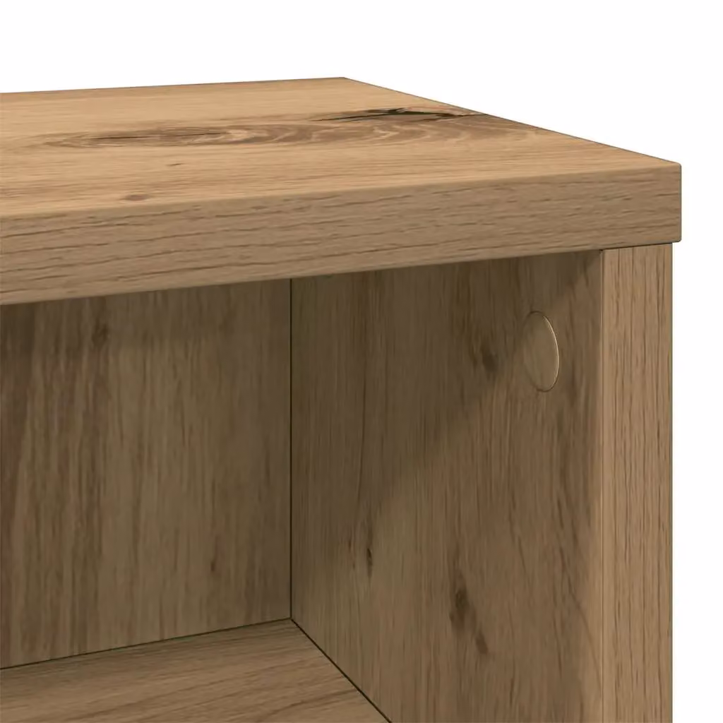 Berkfield Home Artisan Oak CD Cabinet, Brown, W/D/H: 21 x 20 x 88 cm – 3