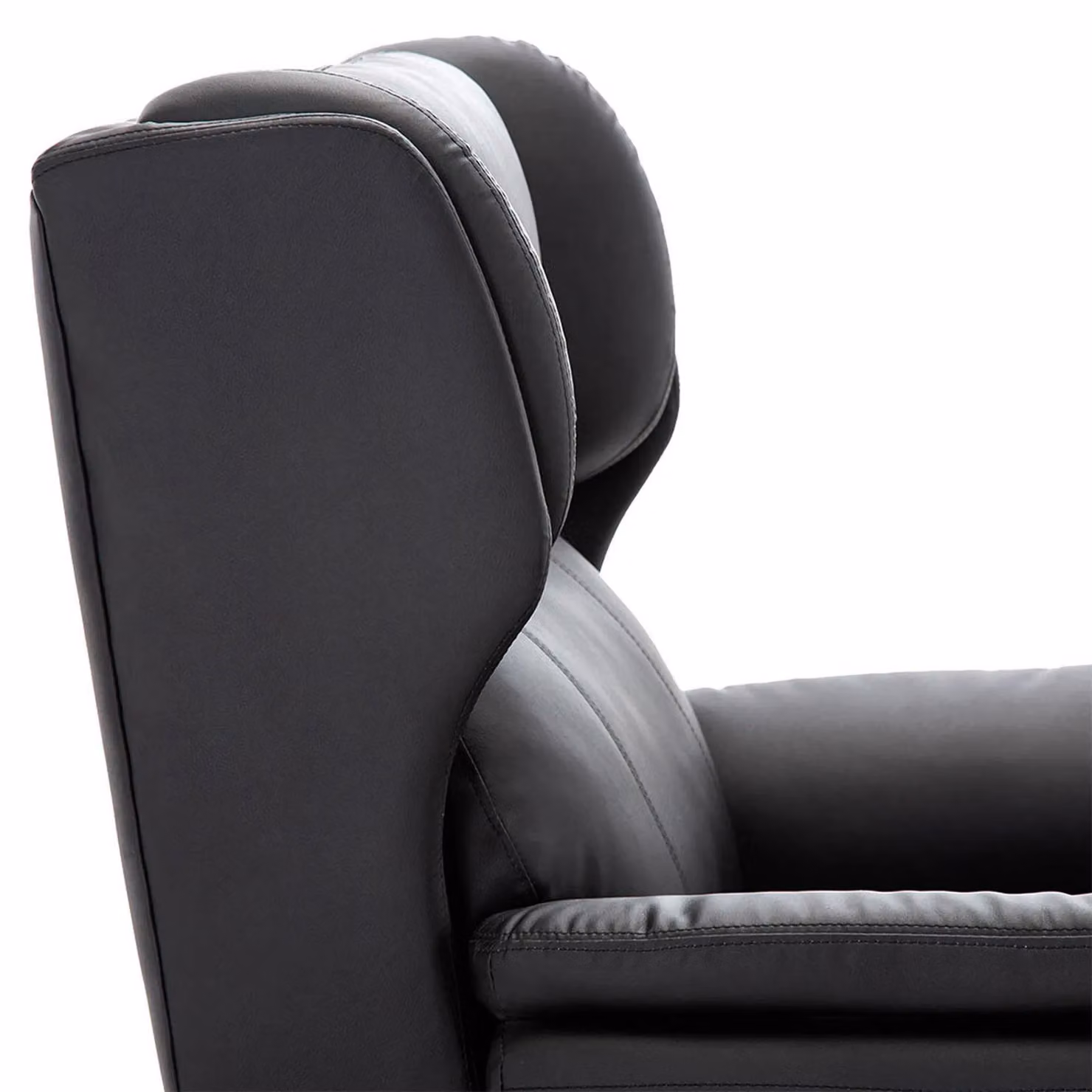 More4Homes Electric Wingback Recliner Chair with Integrated USB Port in Black Bonded Leather – 4