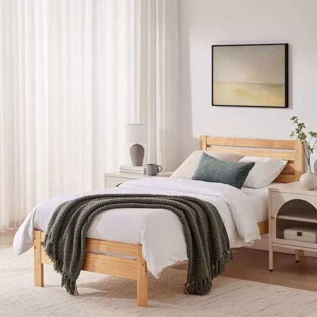 FurnitureboxUK Declan Single Bed Frame in Brown Solid Pine