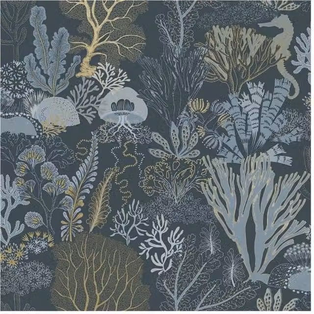 Holden Décor Underwater World Textured Wallpaper in Navy Blue