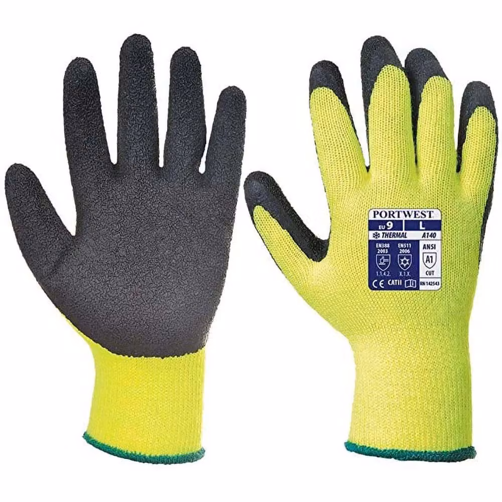 Portwest Thermal Grip Latex Gloves in Black, Size: XXL – 3