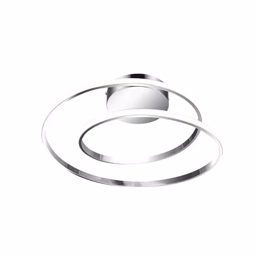 Cosylyte Alston Double Ring LED Ceiling Light, Modern Dimmable Flush Light in Silver, 3700lm, 3000K Warm White