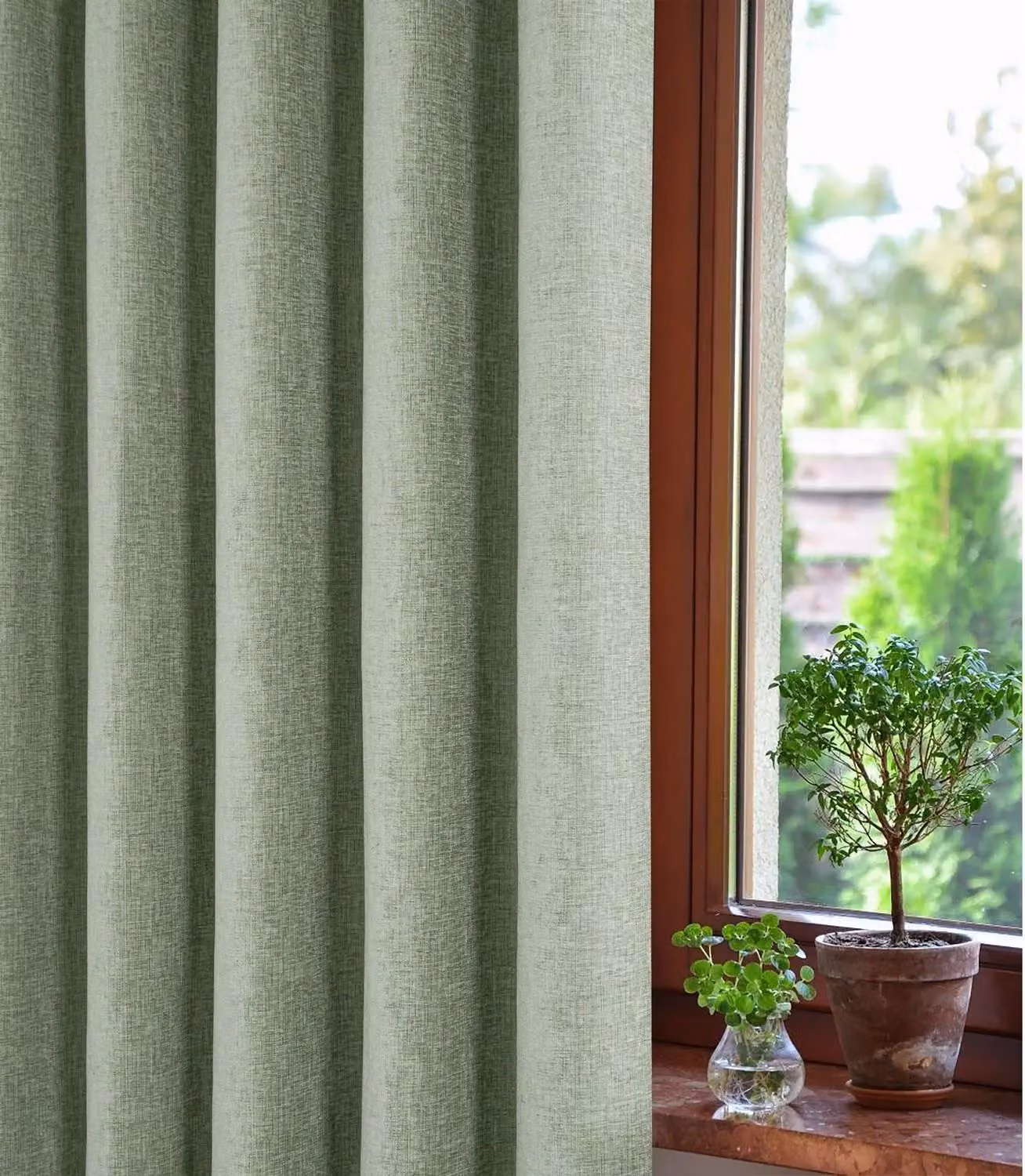 Sundour Amberley Green Chenille Eyelet Curtains, Width: 168 cm, Drop: 229 cm – 2