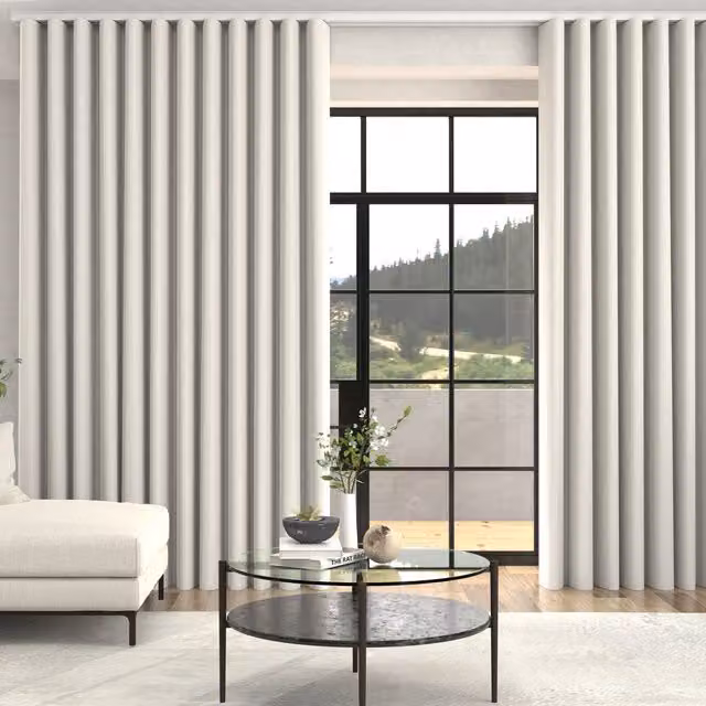Terrys Manco Textured Stripe Made To Measure Blackout Eyelet Curtains in Bone