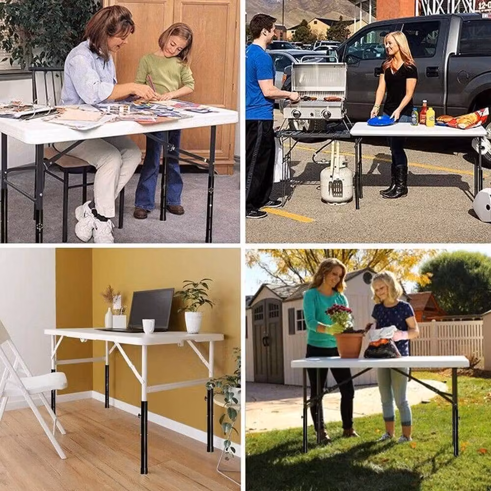 FLAVORA Heavy Duty Steel Folding Table Leg Risers in Black – 5