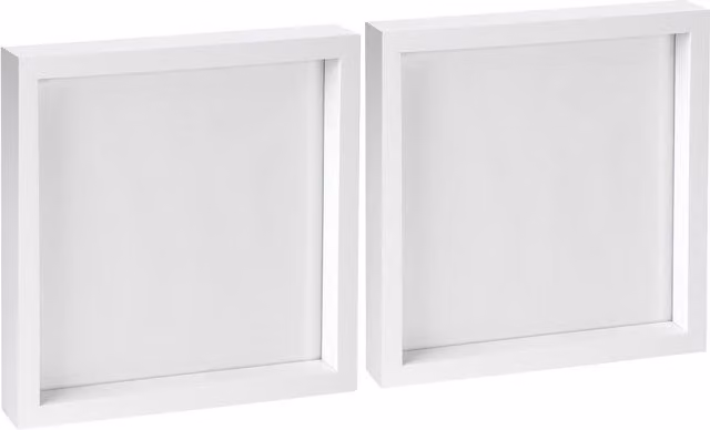 Nicola Spring Single Square 3D Box Photo Frame, White, W/D/H: 25.4 x 25.4 x 25.4 cm