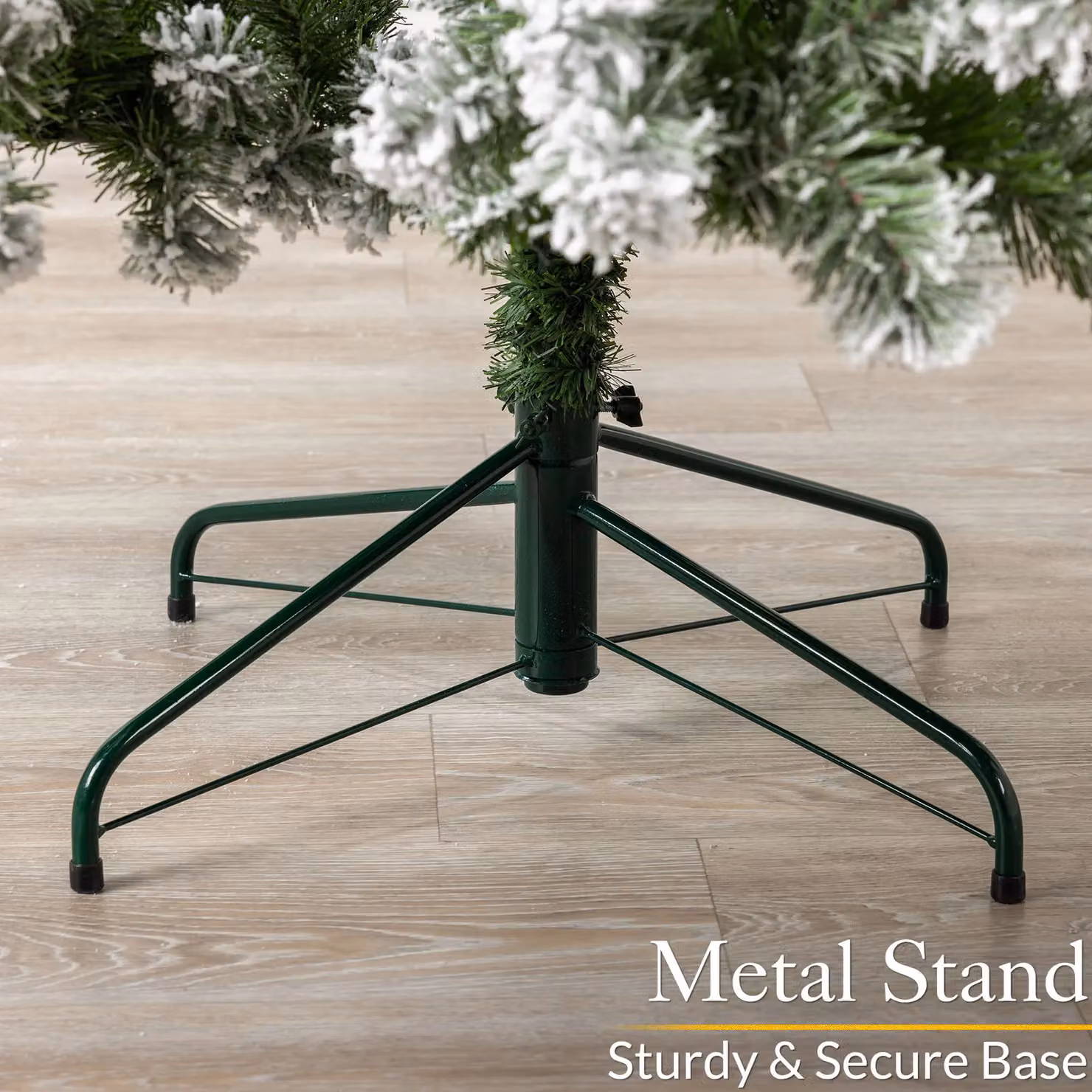 Christow Chamonix Spruce Flocked Artificial Christmas Tree in Green – 5